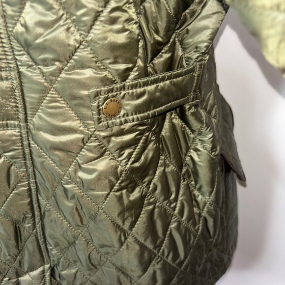 LL Bean Quilted Olive Green Riding Chore Barn Jacket Thinsulate Fleece Lined XL - Picture 14 of 16